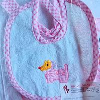 Bavaglino bimba cane ricamato