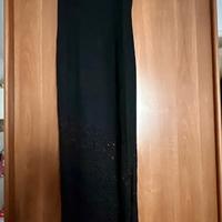Abito nero, lungo, elegante, pizzo S
