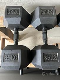 Manubri 35 kg gommati,coppia