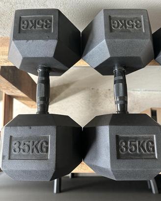 Manubri 35 kg gommati,coppia