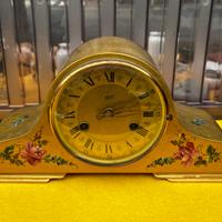 Orologio Pendolo da camino Walt oro fiori vintage