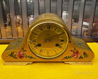 Orologio Pendolo da camino Walt oro fiori vintage