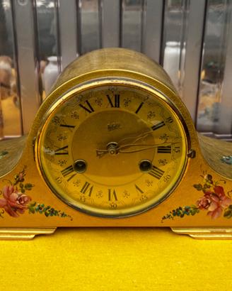 Orologio Pendolo da camino Walt oro fiori vintage