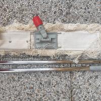 5 scopa a frangia lineare 60 cm con manico 140 cm
