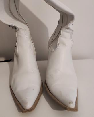 Stivali bianche in pelle 