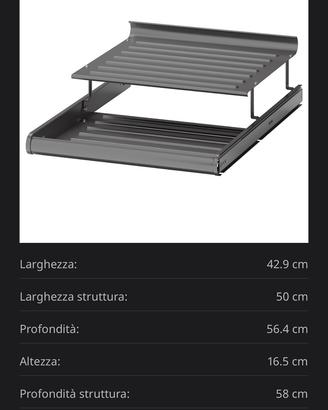 N.2 Ripiani per scarpe IKEA Komplement PAX 50x58cm