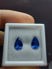 Coppia di tanzaniti naturali altissima qualità