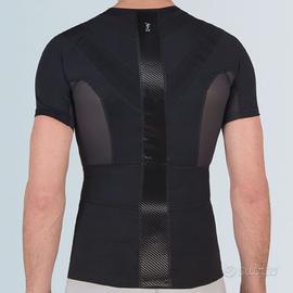 Maglia posturale nera con zip uomo P+Force