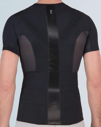 Maglia posturale nera con zip uomo P+Force