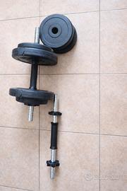 Set manubri palestra 30 kg regolabili