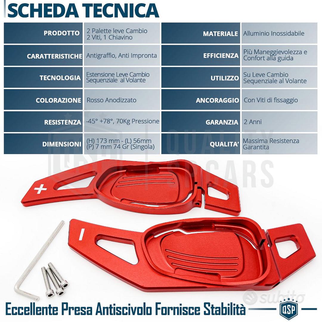 Palette Cambio Al Volante Per Audi TT RS (2017-2021) – In Lega Di Alluminio, Rosse, Adesive 3M, Facili Da Installare