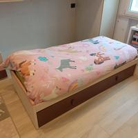 letto scorrevole più lettino estraibile 