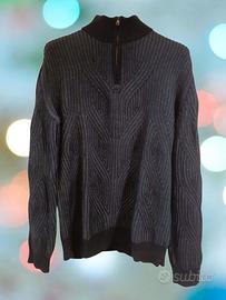 Maglione da uomo in lana vergine blu - Hugo Boss