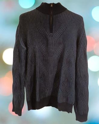 Maglione da uomo in lana vergine blu - Hugo Boss