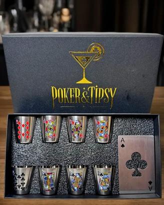 Set originale bicchieri per whisky-poker