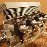 Motore a scoppio 4 cilindri e varie turbine