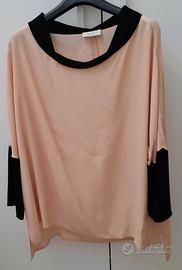Blusa, tunica,  color albicocca, manica 3/4.