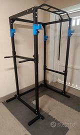 Rack Palestra con Barra Trazioni, Dips e Supporti