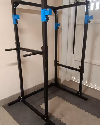 Rack Palestra con Barra Trazioni, Dips e Supporti