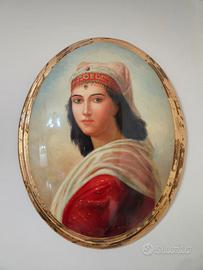 Quadro ovale donna d'epoca