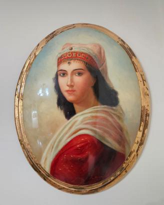 Quadro ovale donna d'epoca