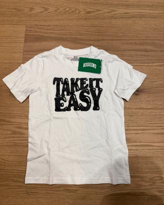 T-shirt bambino higgins bianca nuova 122/128
