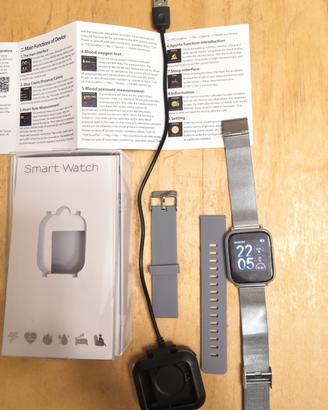Smartwatch sportivo con cinturino inox