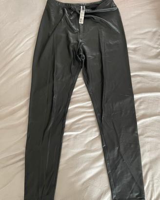 Leggins neri in finta pelle donna Calliope