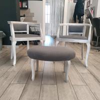 poltroncine stile retrò con poggiapiedi