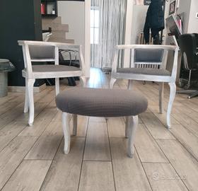 poltroncine stile retrò con poggiapiedi