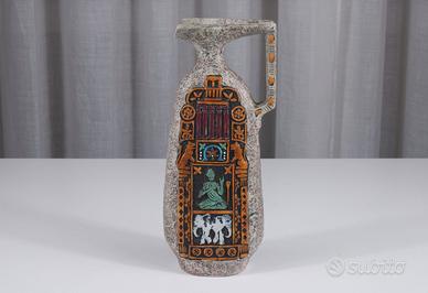 Bottiglia di pietra fratelli Marchi dipinta a mano