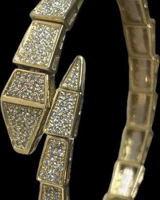 Bracciale a serpente con diamanti stile BVLGARI