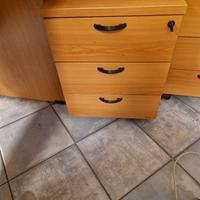 Cassettiera ufficio 3 cassetti con chiave  ruote