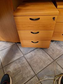 Cassettiera ufficio 3 cassetti con chiave  ruote