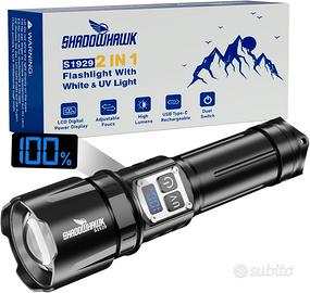 Torcia LED Potente Professionale 100000 lumen, 1km