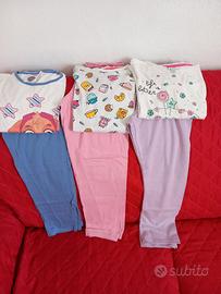 3 pigiami cotone 5/6 anni
