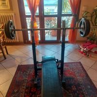 panca pesi e bilanciere 