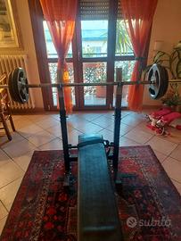 panca pesi e bilanciere 