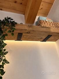Mensole in massello artigianale con staffe