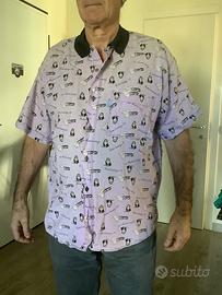 Camicia uomo mezze maniche sfondo malva