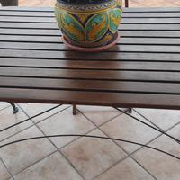 TAVOLO DA GIARDINO 160 x 85 IN LEGNO CON 10 SEDIE
