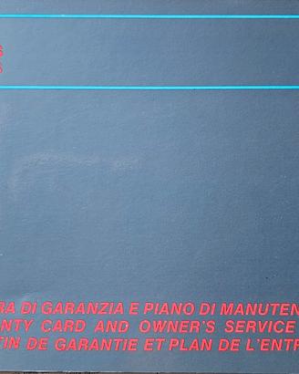 Service Book originale Ferrari 308 gtb-gts