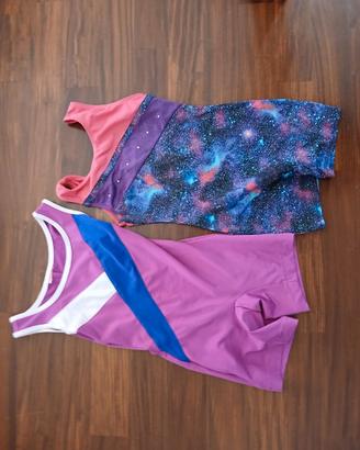 Lotto 2 Body da Ginnastica Artistica con Shorts