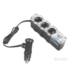 ADATTATORE PRESA ACCENDISIGARI AUTO 12V CON 3 INGR