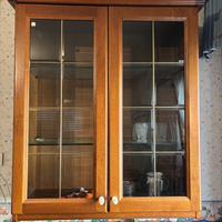 Credenza/Vetrinetta in legno e vetro con 3 ripiani