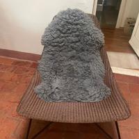 IKEA POLTRONCINA RATTAN x2 con pelle grigia