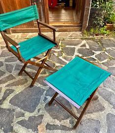 Sedia regista e sgabello pieghevoli