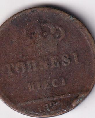 10 tornesi 1825 - napoli - francesco I