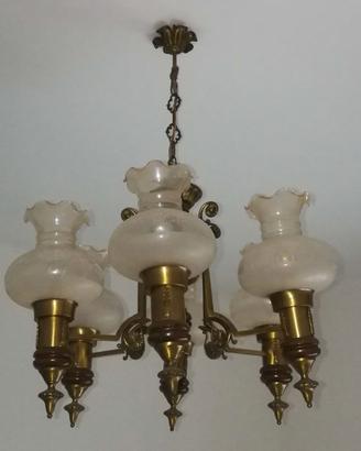 Lampadario a 6 luci stile liberty