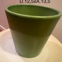 Elegante Vaso Smaltato Verde per Interni
